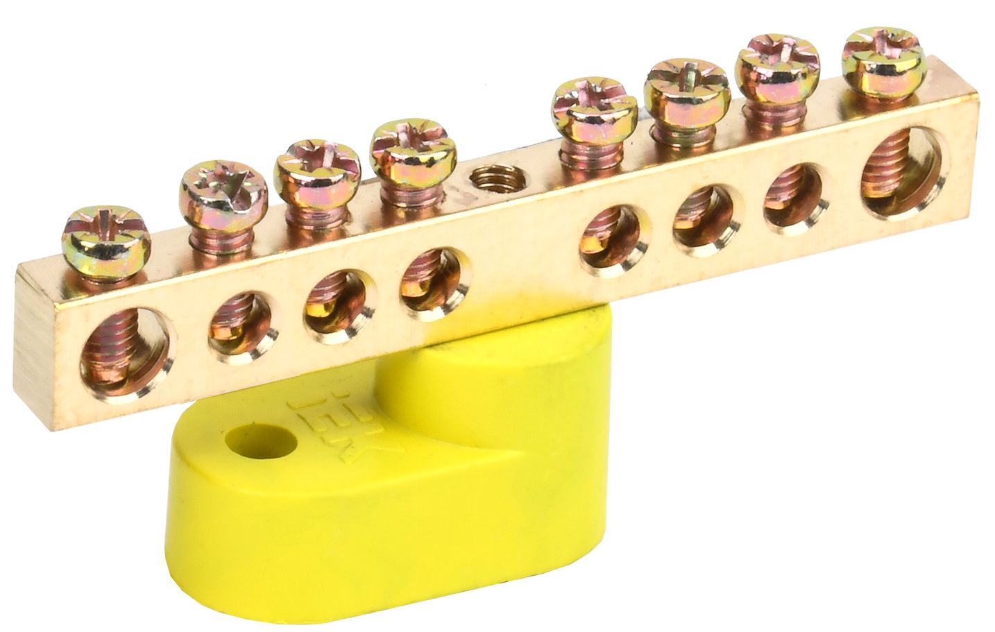 Шина PE "земля" на одном угловом изоляторе ШНИ-6х9-8-У1-Ж IEK