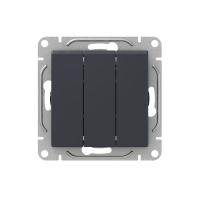 Механизм выключателя, трёхклавишный, графит Эпика EKF