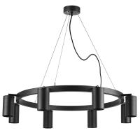 LR018378 Люстра RULLO 8х50W GU10 ЧЕРНЫЙ (571018+214437-8)
