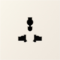 Накладка для  розетки мультистандарт, со шторками 16A 250 В~, матовый кремовый, серия S08