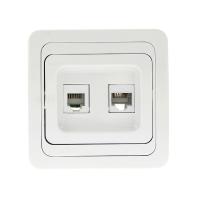 Лондон Розетка RJ-45+Phone бел. EKF PROxima