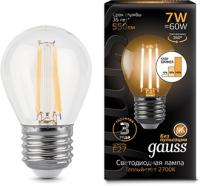 Gauss LED Filament Шар E27 7W 550lm 2700K step dimmable 1/10/50