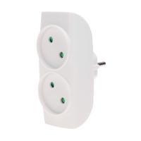 Двойник электрический 10А б/з вертикальный белый REXANT