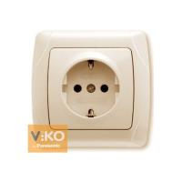90562008 Розетка 1-я с/з крем VIKO Carmen