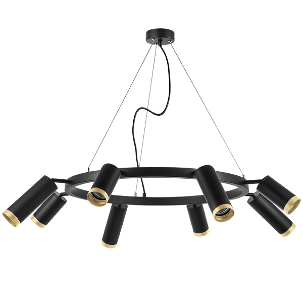 LR01837487440 Люстра RULLO 8х50W GU10 ЧЕРНЫЙ (571018+214437-4+214487-4+203440-8)