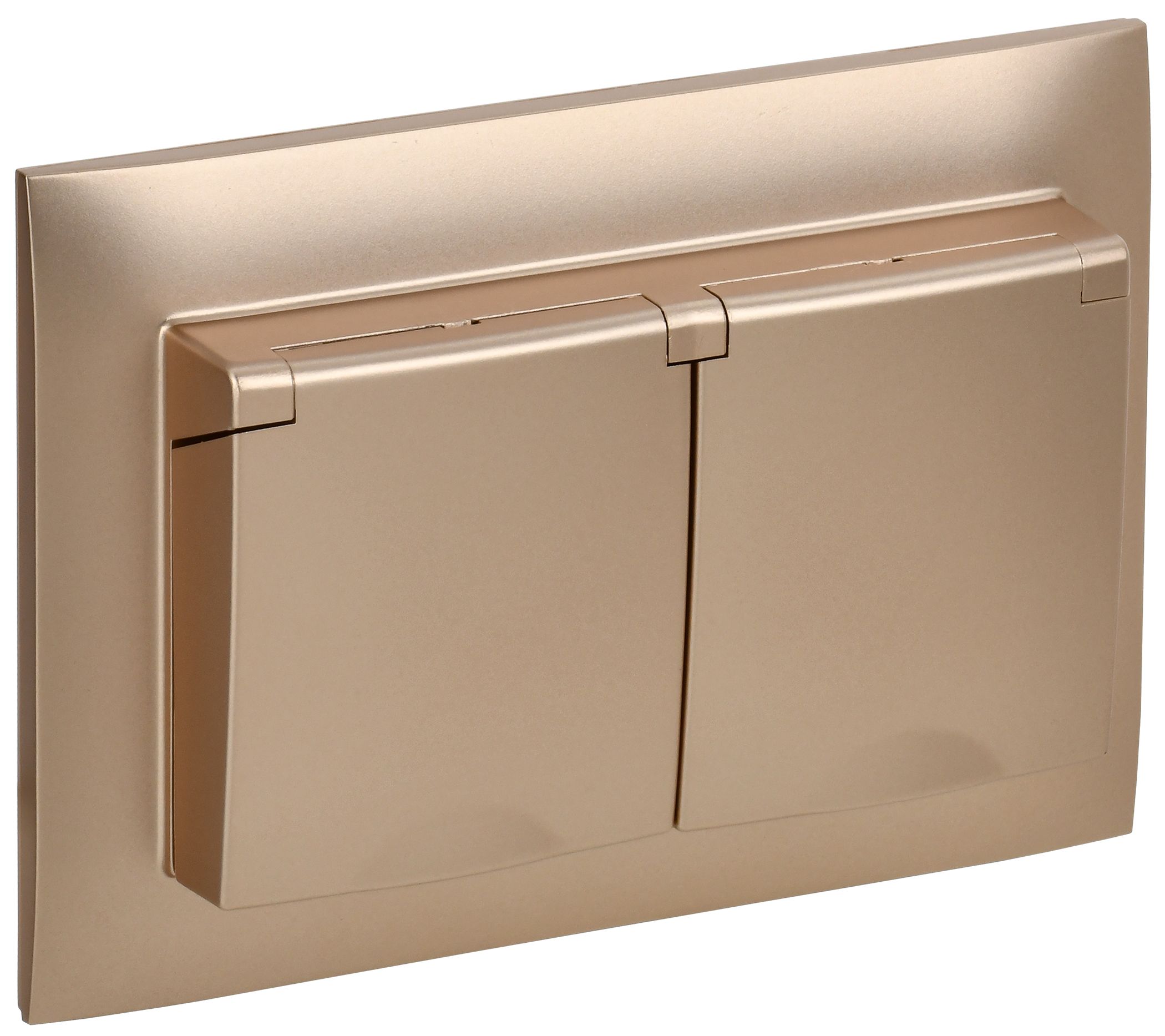 SKANDY Розетка 2-местная и крышкой 16А в сборе IP44 SK-R12Sa песочный IEK