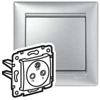 Legrand Valena Алюминий Розетка TV-FM-SAT оконечная 5-2400 МГц 10 дБ