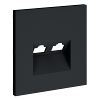 Накладка для розетки компьютерной двойной RJ45+RJ45 кат.6, S70 (графит)