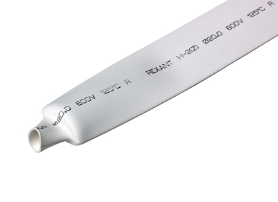 Трубка термоусаживаемая ТУТ нг 20,0/10,0мм, белая, упаковка 10 шт. по 1м REXANT