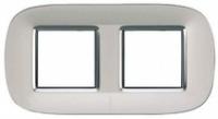 BT Axolute Матовое серебро Рамка 2+2 мод эллипс