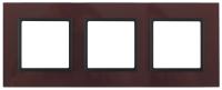 14-5103-25 ЭРА Рамка на 3 поста, стекло, Эра Elegance, бордо+антр (5/25/900)