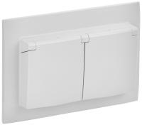 SKANDY Розетка 2-местная и крышкой 16А в сборе IP44 SK-R12W арктический белый IEK
