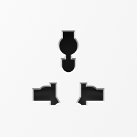 Накладка для  розетки мультистандарт, со шторками 16A 250 В~, глянцевый белый, серия A07