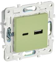 SKANDY Розетка USB A+C 18Вт SK-R13G мятный IEK