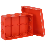 KORv-190-140-70-10g-OR-FR  Распаячная коробка ЭРА KORv-190-140-70-10g-OR-FR ОП огнестойкая 190х140х70мм оранжевая с гермовводами 10 вх. IP55