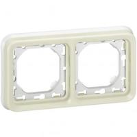 Legrand Plexo Белый Рамка 2-ая горизонтальная с суппортом  для внутреннего монтажа IP55