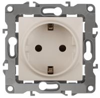 12-2101-02 ЭРА Розетка 2P+E Schuko, 16A-250В, IP20, Эра12, слоновая кость (10/100/2800)