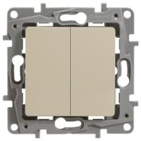 Legrand Etika Сл.кость Переключатель 2-клавишный  10А  авт. клем