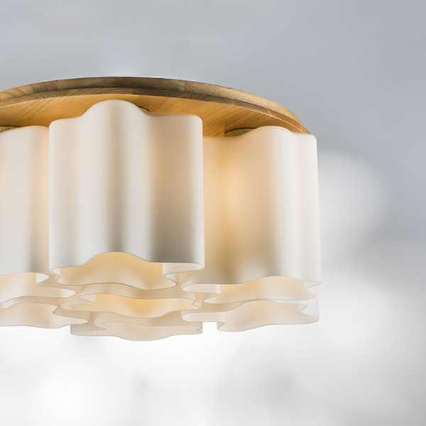 802075 Люстра NUBI LEGNO 7х40W E27 СВЕТЛОЕ ДЕРЕВО/БЕЛЫЙ