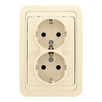 Лондон Розетка 2-местная с заземлением 16А бежевая EKF PROxima