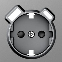 Накладка для розетки Schuko с зарядным устройством USB A+C, со шторками 16A 250В, сталь, серия A07