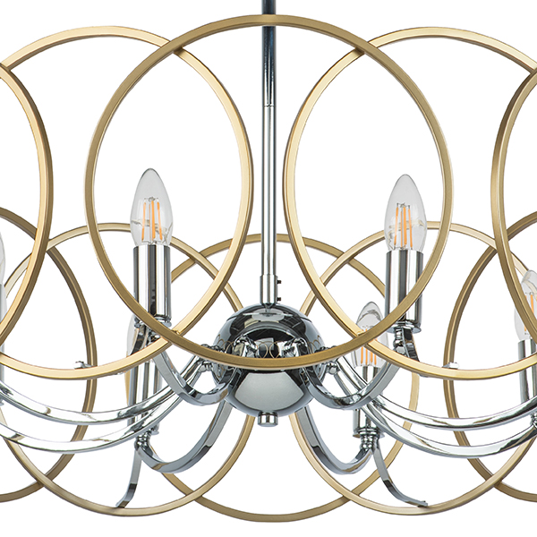 713083 Люстра REGOLO 8х40W E14 ХРОМ/ЗОЛОТО