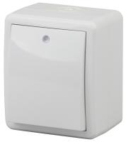 11-1402-01 ЭРА Выключатель с подсветкой IP54, 10АХ-250В, ОУ, Эра Эксперт, белый (16/160/2560)