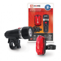 Фонарь вело BL 01 5LED с задним фонарем 4AAA 3 режима с кронштейном ЧЕРНЫЙ IN HOME