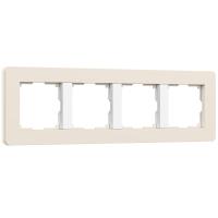 Рамка на 4 поста Split (айвори/белый, soft-touch) W0043066