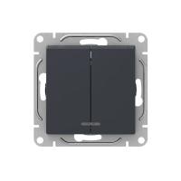 Механизм выключателя, двухклавишный, с подсветкой, графит Эпика EKF