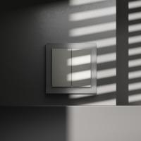 Выключатель встраиваемый VOLTUM S70 для жалюзи 10А, (сталь)