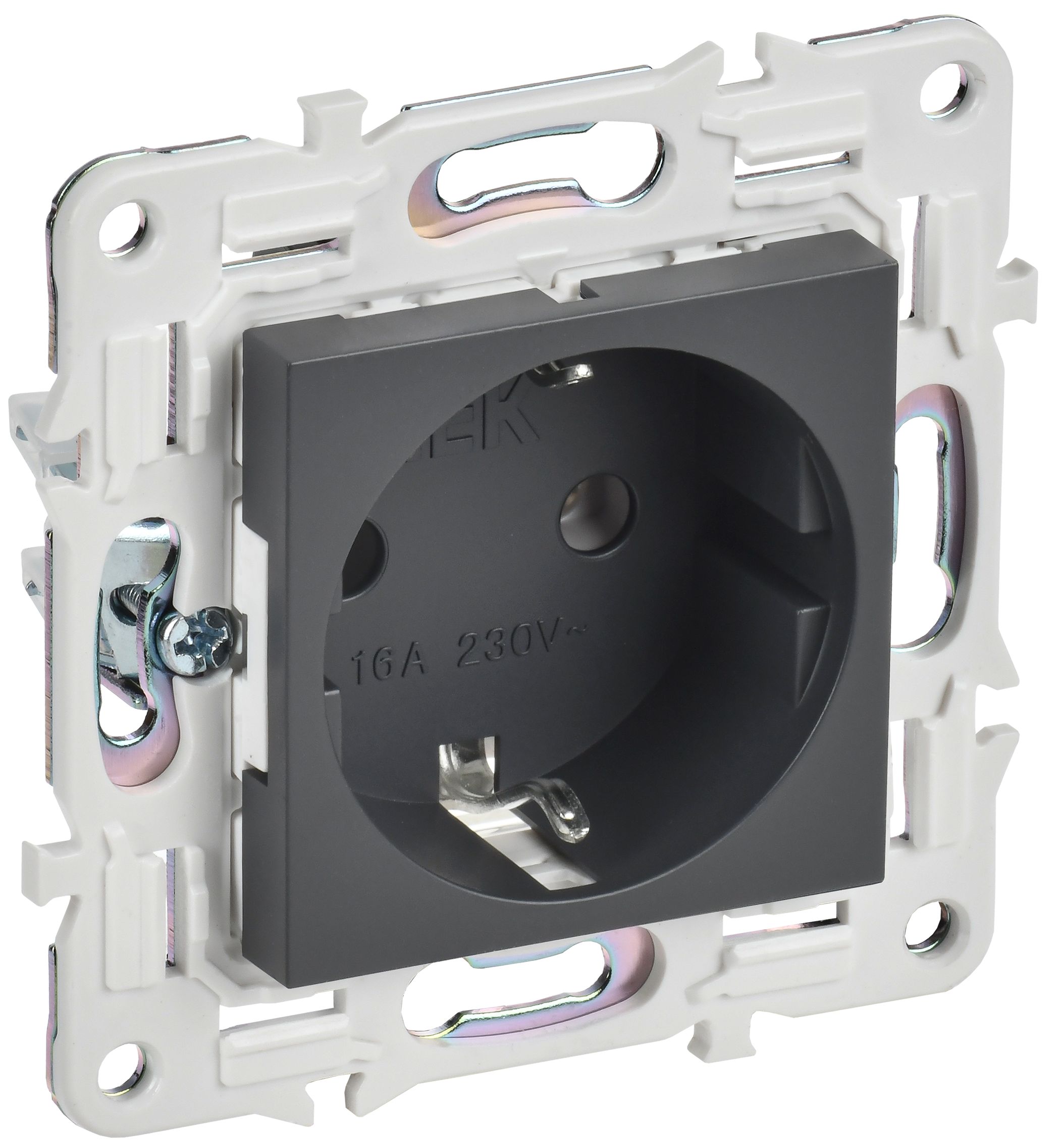 SKANDY Розетка с заземлением без защитных шторок 16А SK-R05T титан IEK