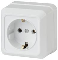 2Э-202-01 Intro Розетка 2P+E Schuko, 16А-250В, ОУ, б.м.п., Quadro, белый (10/200/3000)