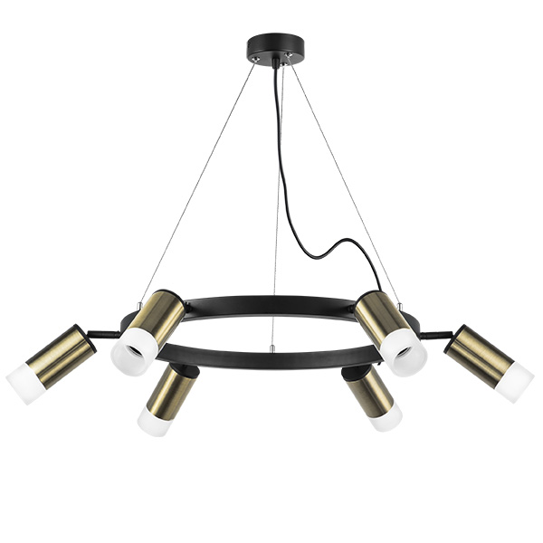 LR0163161 Люстра RULLO 6х50W GU10 ЧЕРНЫЙ/БРОНЗА (571016+214431-6+202431-6)