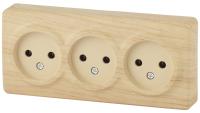 11-2207-11 ЭРА Розетка 3х2P, 16A-250В, IP20, ОУ, Эра Эксперт, сосна (8/80/1600)
