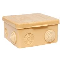 Коробка распаячная КМР-030-014 с крышкой  (100х100х55)  8 мембранных вводов светлое дерево IP54 EKF