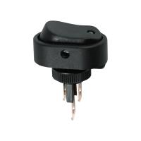 Выключатель клавишный 12V 30А (3с) ON-OFF черный ОВАЛ с синей LED подсветкой (RWB-523, ASW-20D)  REXANT