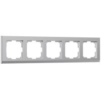 Рамка на 5 постов (серебряный) W0051806