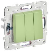 SKANDY Выключатель 3-клавишный 10А SK-V11G мятный IEK