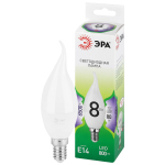 LED BXS-8W-865-E14 GL  Лампа светодиодная ЭРА GREEN LINE LED BXS-8W-865-E14 GL 8Вт свеча на ветру холодный свет E14