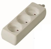 Розеточная колодка GSB-16-3-IP20, 16А, 3 места, без заземления, без выключателя, IP20