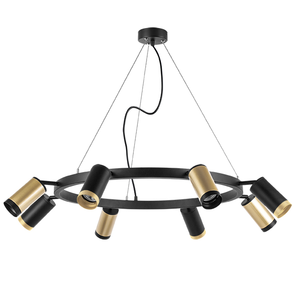 LR01840437470 Люстра RULLO 8х50W GU10 ЧЕРНЫЙ/ЗОЛОТО (571018+214440-4+214437-4+203437-4+203440-4)