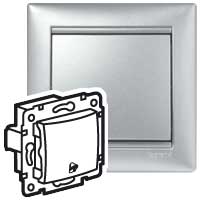 Legrand Valena Алюминий Выключатель кнопочный 1-клавишный с символом звонок