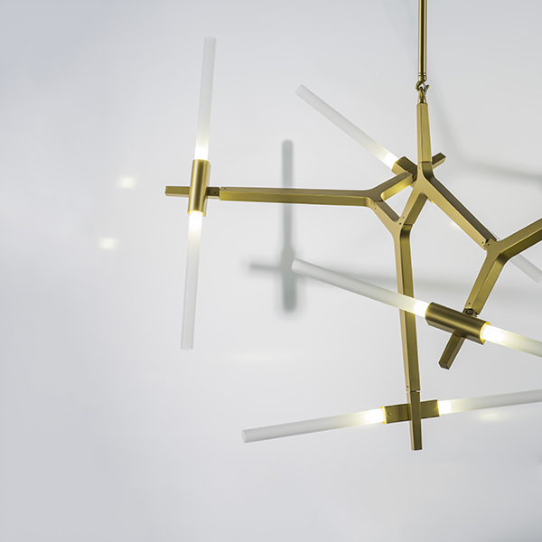 742103 Люстра STRUTTURA 10х6W (led) G9 ЗОЛОТО МАТОВЫЙ