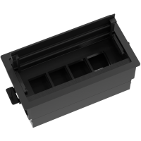 Настольный встраиваемый розеточный блок с откидной крышкой 8 мод. (4 мод. 45х45), easylift, черный