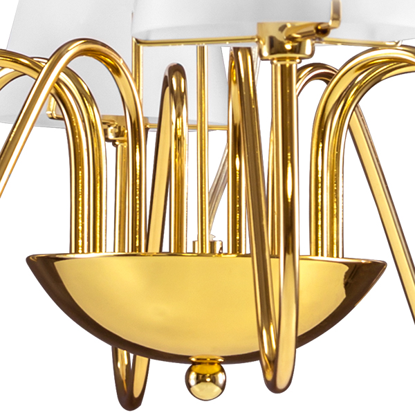 758082 Люстра подв. DIAFANO 8х40W G9 ЗОЛОТО/БЕЛЫЙ