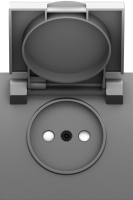 Накладка для розетки без заземления, с крышкой, 16A 250 В~, серый графит, серия S08