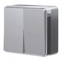 Выключатель двухклавишный Gallant (серебряный)W5020006