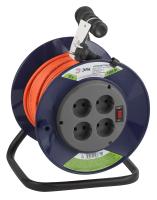 Удлинитель силовой ЭРА RPx-4s-2x0.75-30m на пластиковой катушке без заземления 4 розетки 30м ПВС 2х0.75мм2