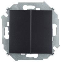 Двухклавишный переключатель (проходной) 16AX 250В~ цвета графит S15